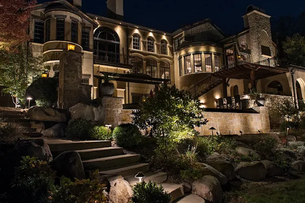 Landscape lighting at night